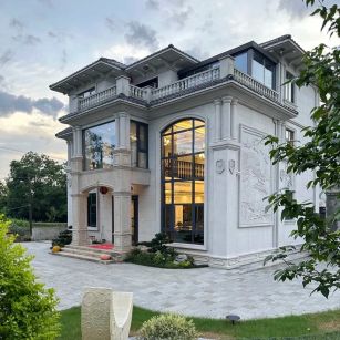 湘潭 白麻花岗岩私人别墅干挂石材豪华定制