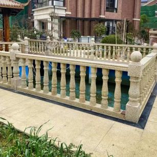 湘潭黄金麻花岗岩石材栏杆，扶手，将军柱，花瓶柱