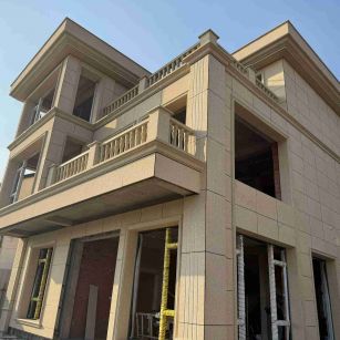 湘潭 黄金麻花岗岩石材荔枝面外墙干挂效果展示