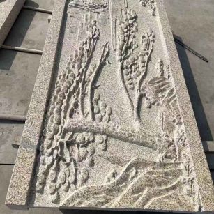 湘潭 黄金麻雕刻板浮雕迎客松