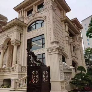 湘潭 黄金麻花岗岩别墅外墙干挂效果展示