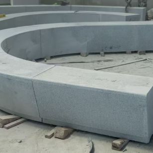 湘潭 芝麻白花岗岩光面弧形坐凳