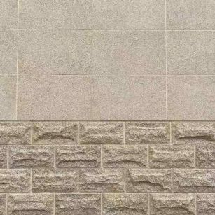 湘潭 黄金麻自然面蘑菇石配荔枝面干挂