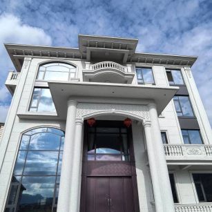 湘潭白麻别墅外墙干挂石材效果示例