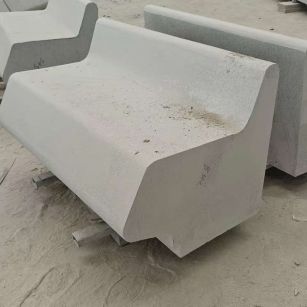 湘潭 芝麻白花岗岩异形坐凳，石凳