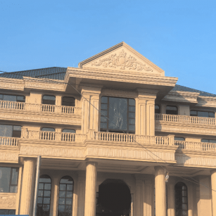 湘潭黄金麻别墅外墙干挂石材效果示例