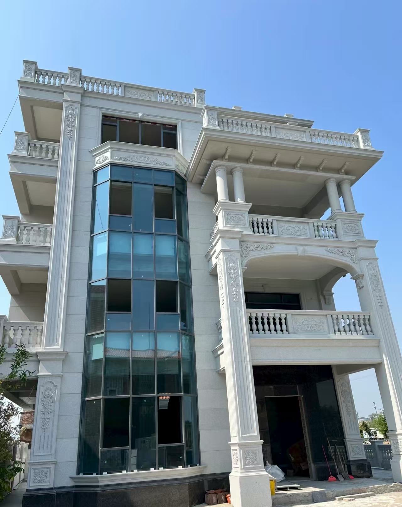 湘潭 白麻花岗岩别墅外墙干挂效果展示