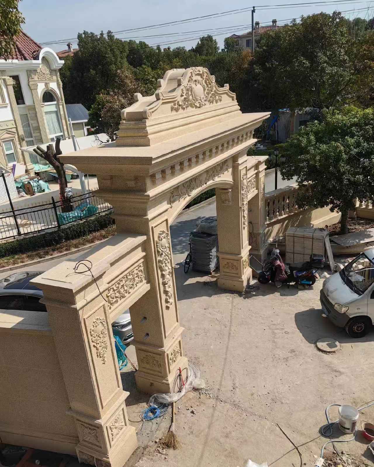 湘潭 黄金麻荔枝面花岗岩别墅门楼