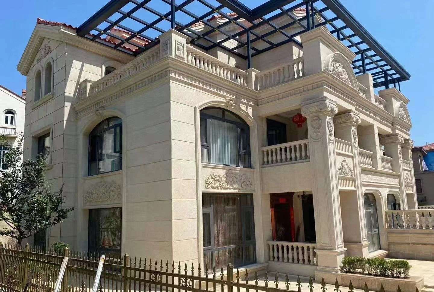 湘潭 黄金麻花岗岩荔枝面别墅外墙干挂