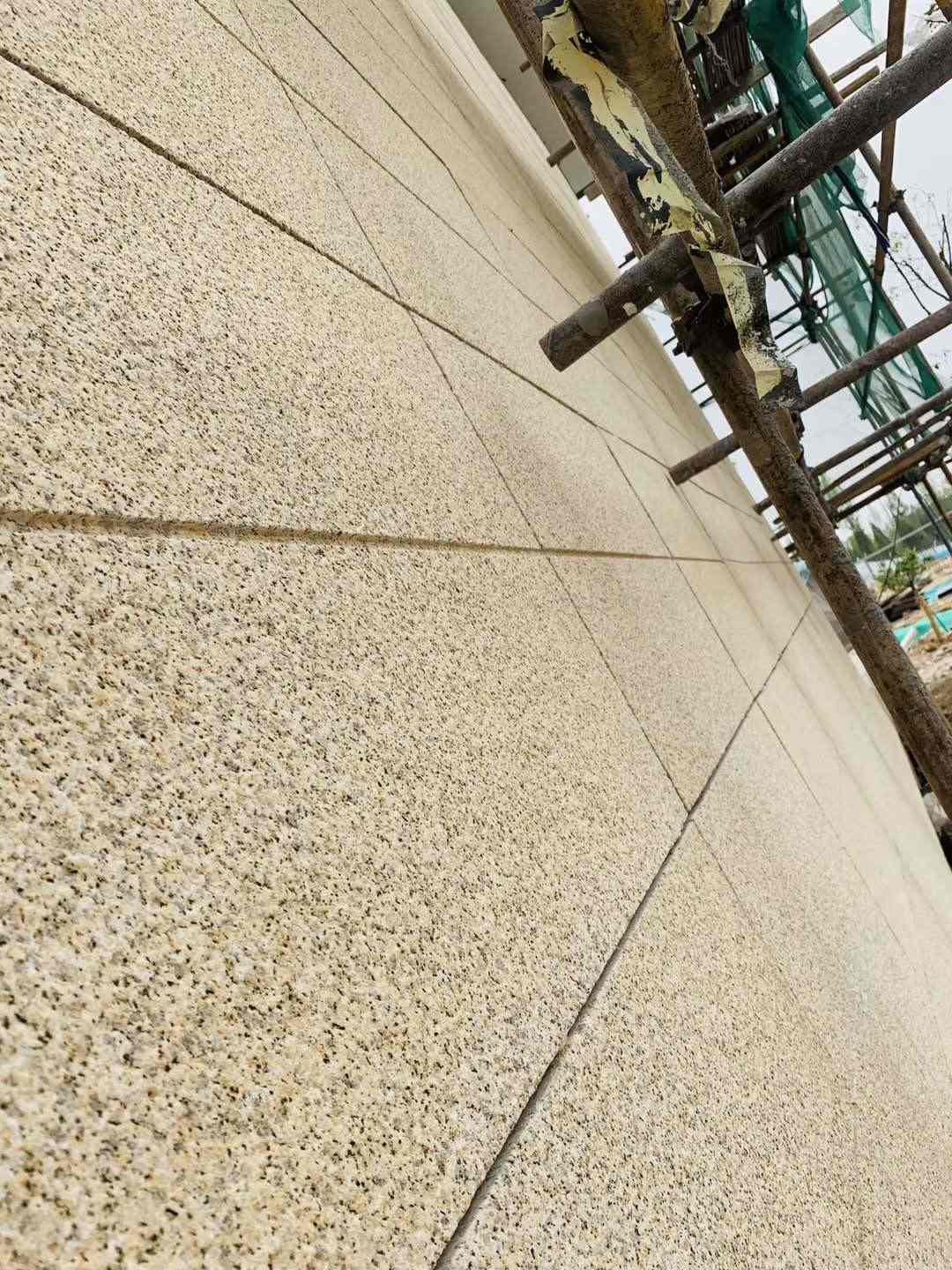 湘潭 黄金麻花岗岩荔枝面外墙干挂石材效果示例