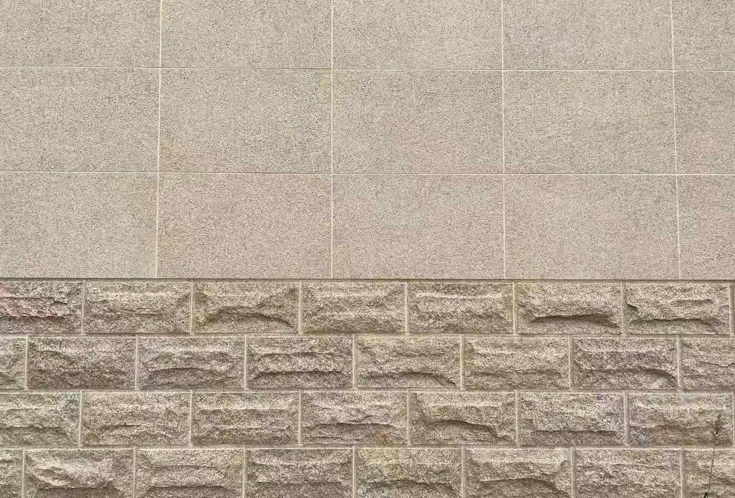 湘潭 黄金麻自然面蘑菇石配荔枝面干挂