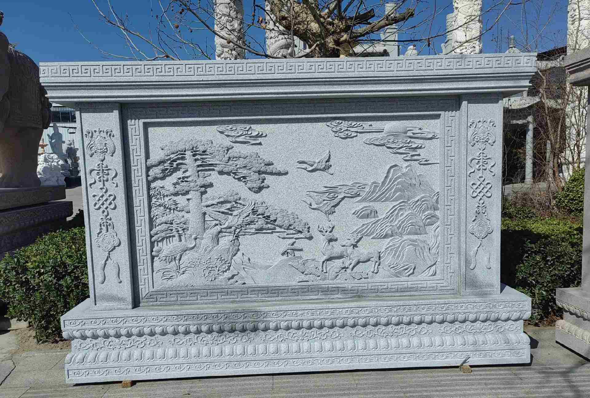 湘潭 芝麻白大型照壁，屏风，影壁