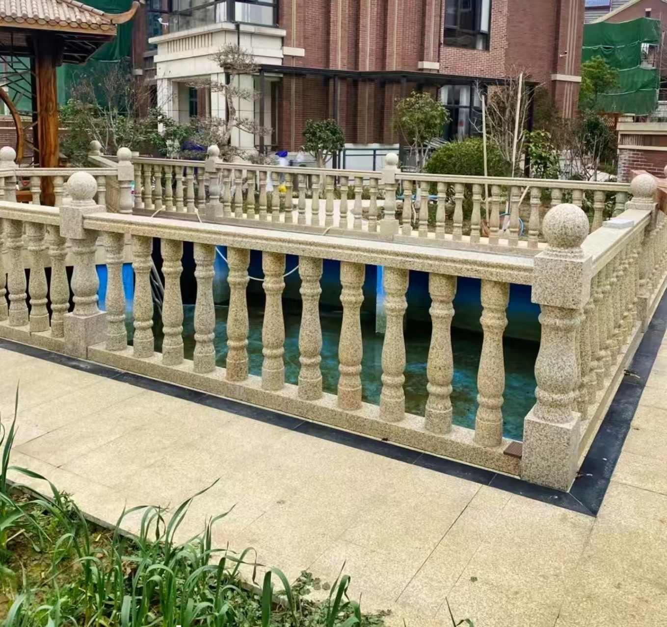 湘潭黄金麻花岗岩石材栏杆，扶手，将军柱，花瓶柱