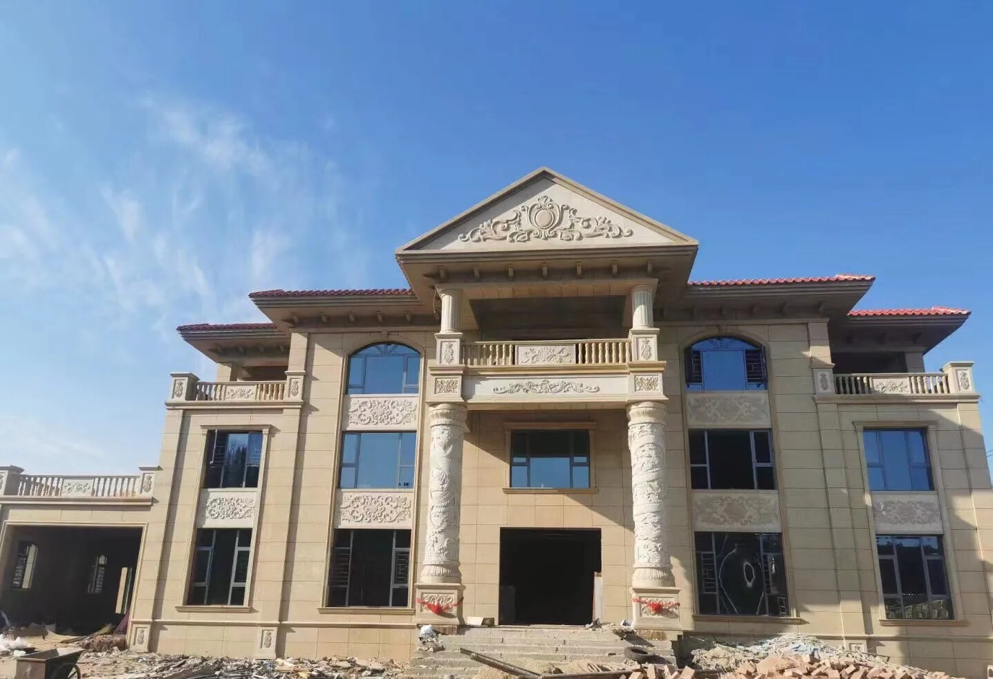 湘潭 黄金麻花岗岩别墅外墙干挂