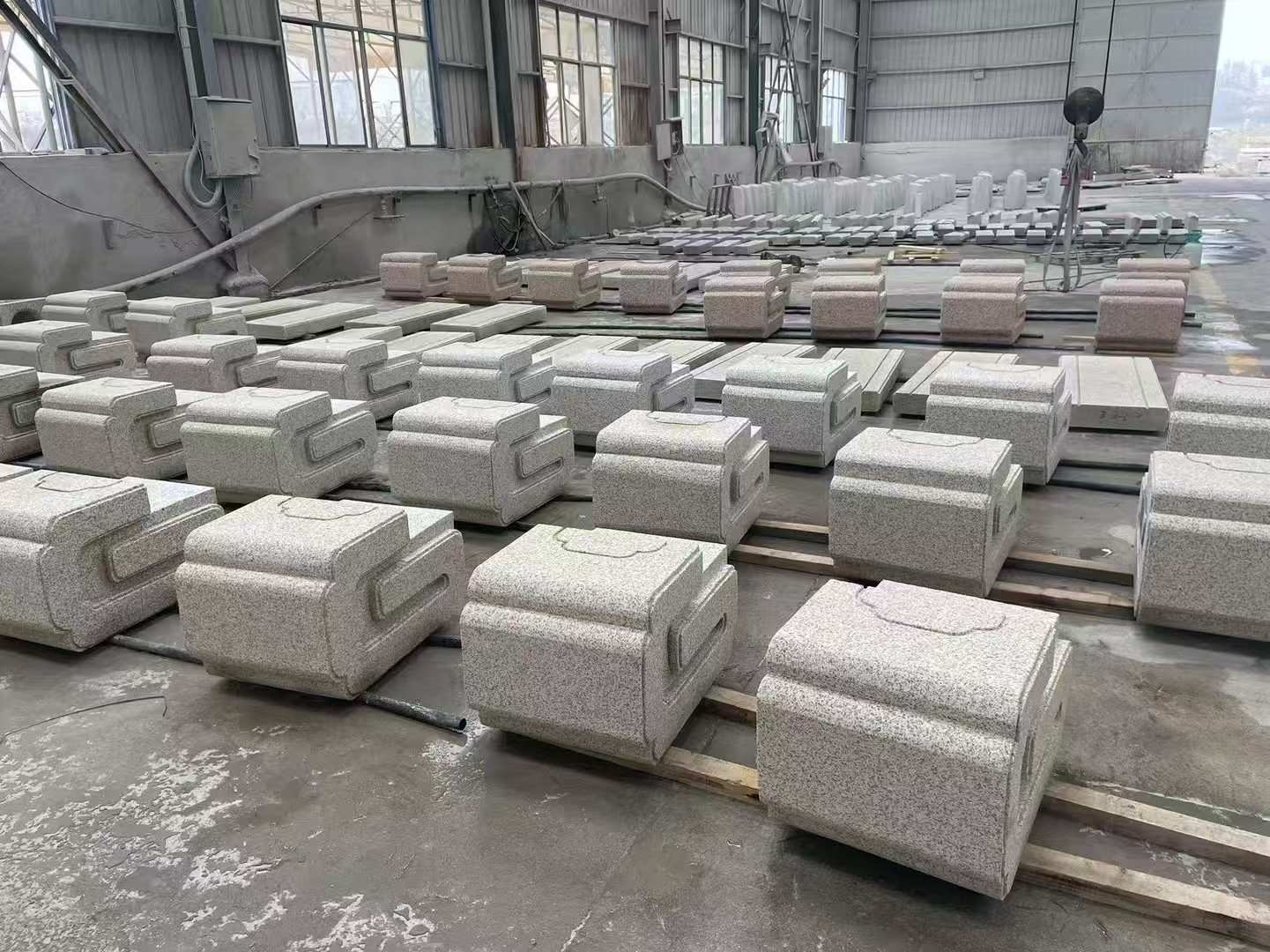 湘潭 白麻花岗岩异形加工-石凳，坐凳