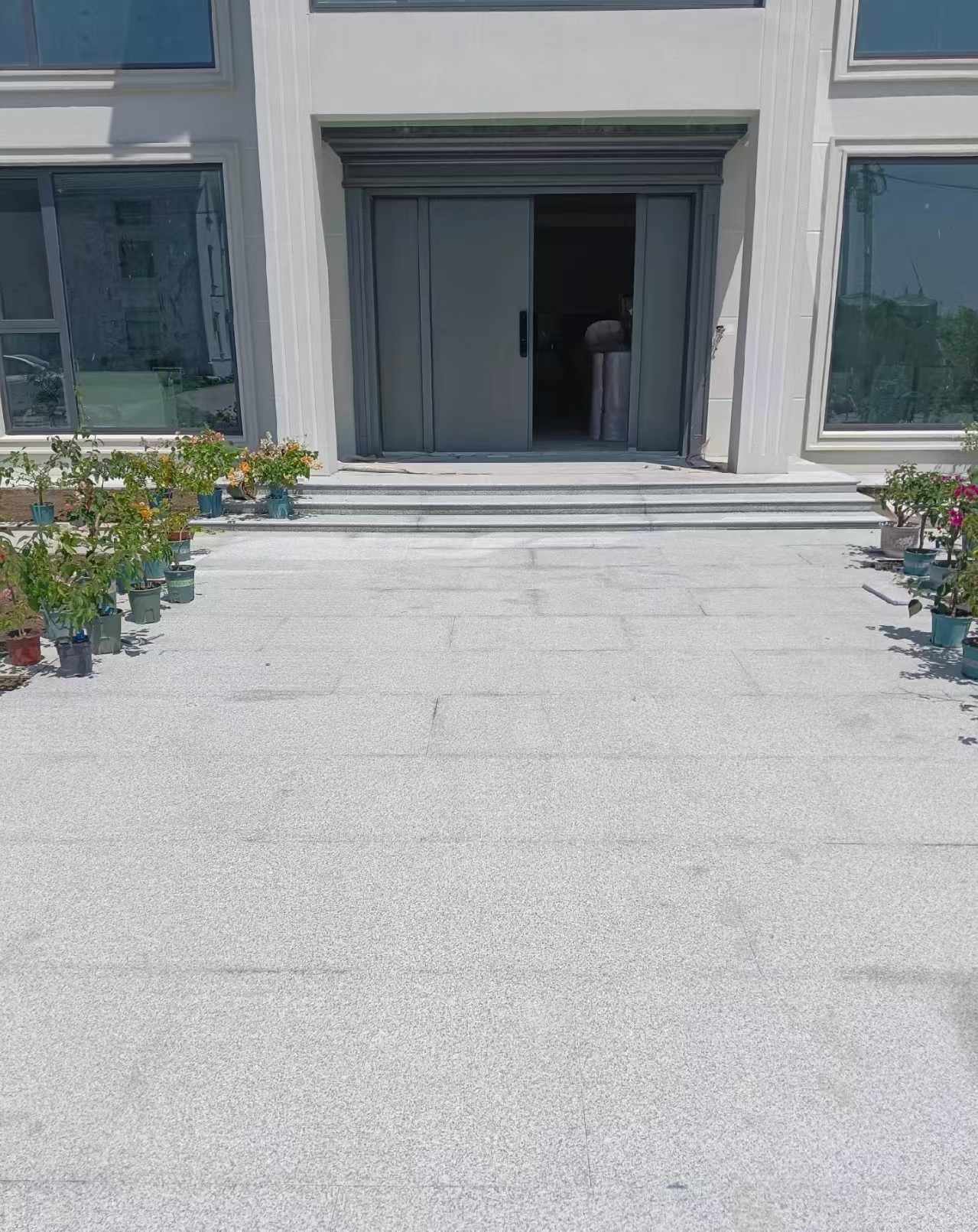 湘潭 芝麻白花岗岩地铺石地面铺装